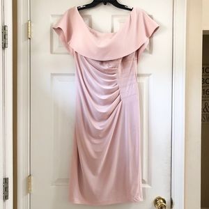 Xscape Off the Shoulder Dress/ Light Pink